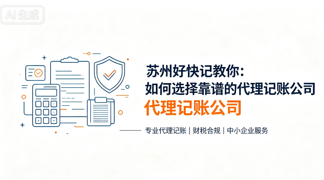 苏州好快记教你如何选择靠谱的苏州代理记账