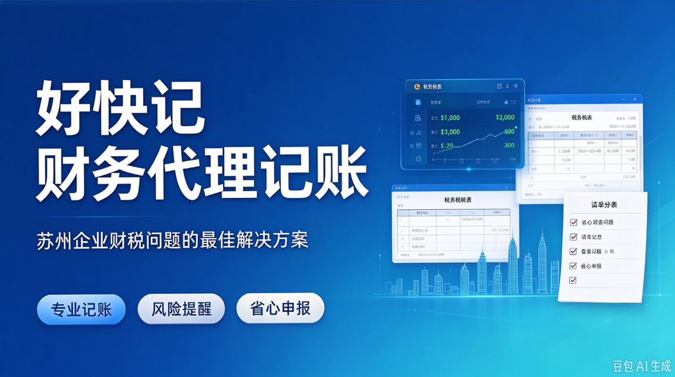 好快记财务代理记账：苏州企业财税问题的最佳解决方案